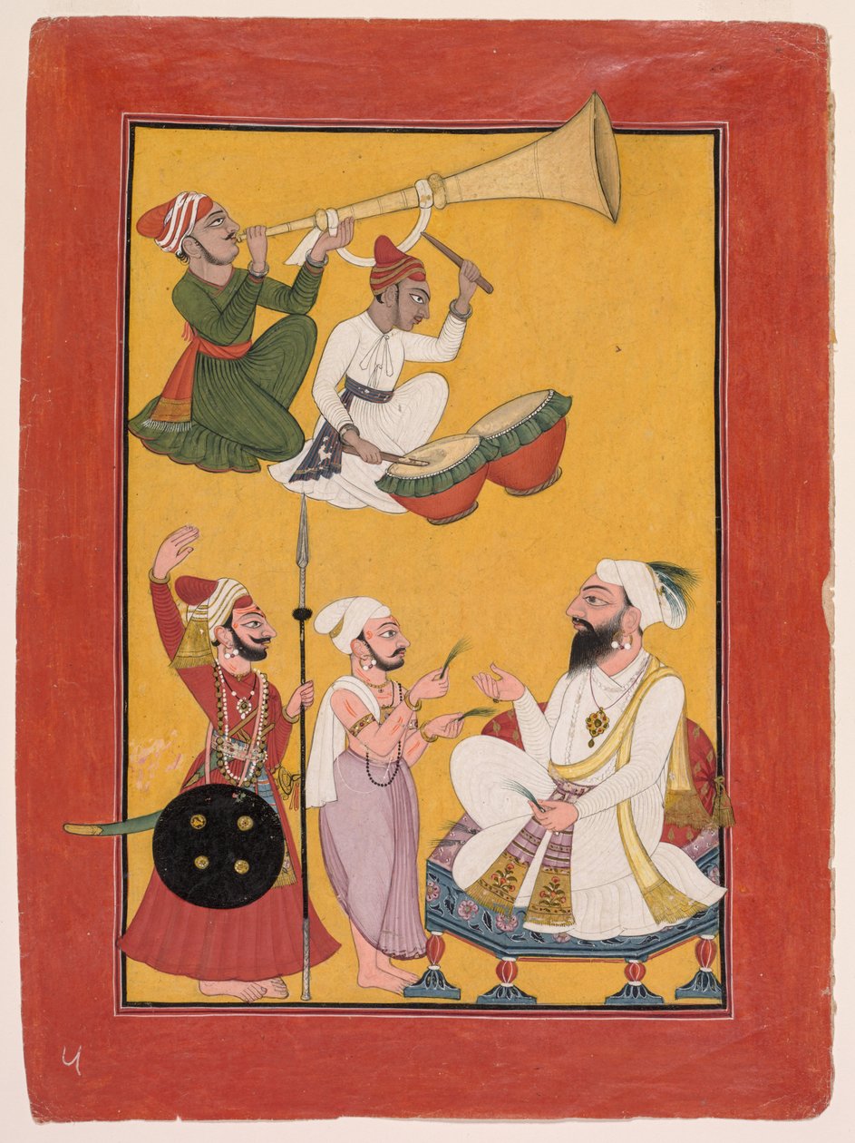克里希纳诞辰庆祝活动，摘自《薄伽梵歌》（Bhagavata Purana 作者 未知艺术家