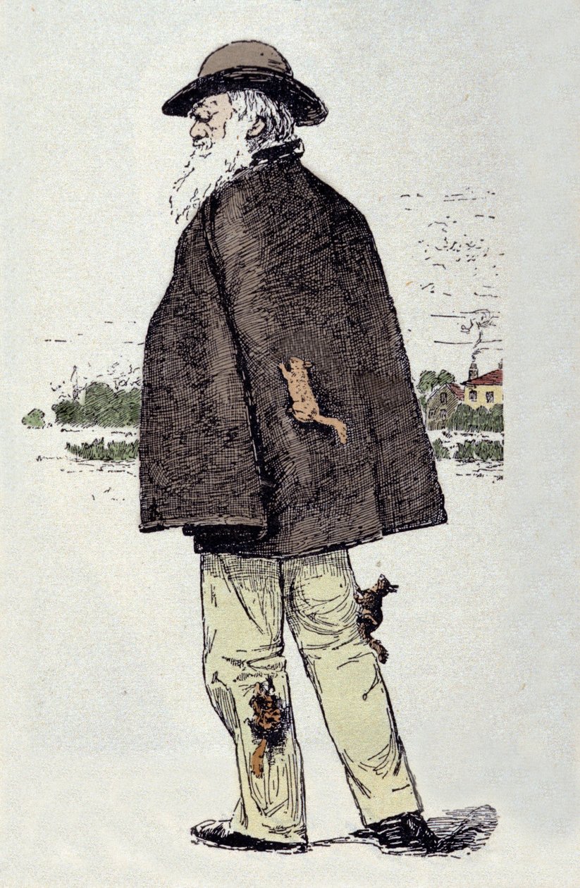 查尔斯·达尔文 (Charles Darwin) (1809 - 1882)，英国自然学家与松鼠。 作者 未知艺术家
