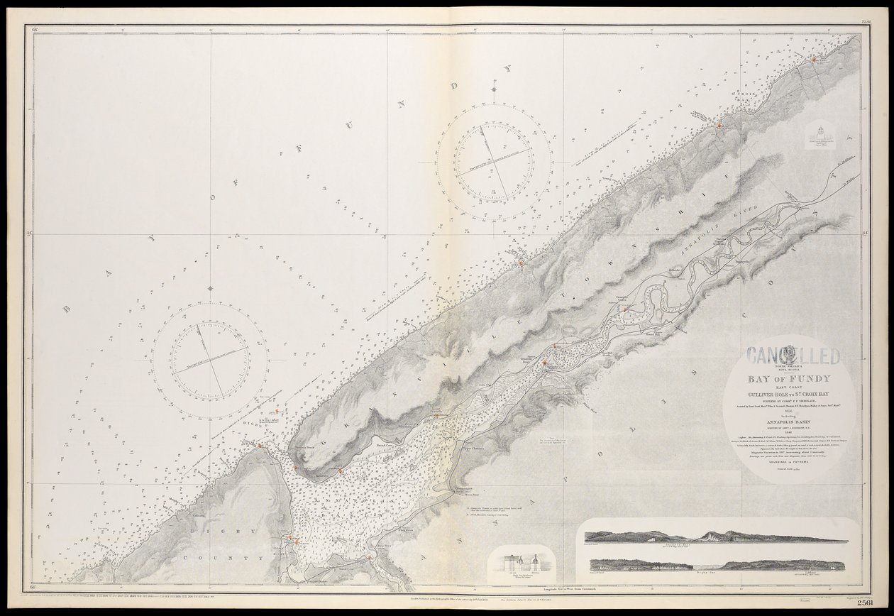新斯科舍省海图，芬迪湾，Gullivers Hole 至 St Croix Bay，1858 年 2 月 10 日首次出版 作者 未知艺术家
