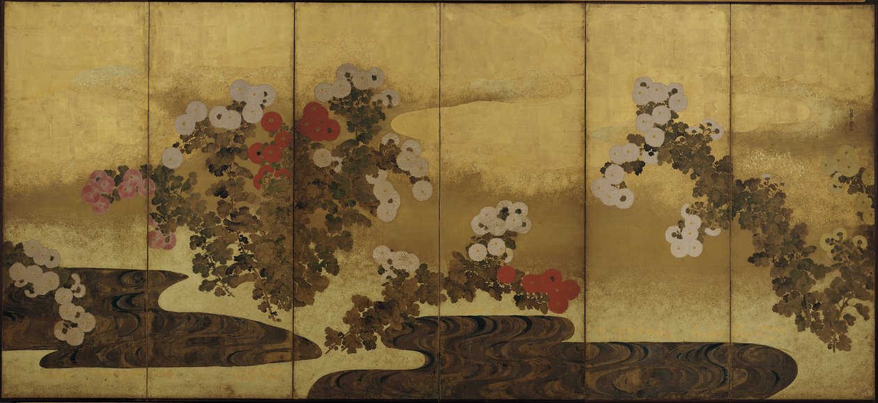 溪边的菊花 作者 未知艺术家