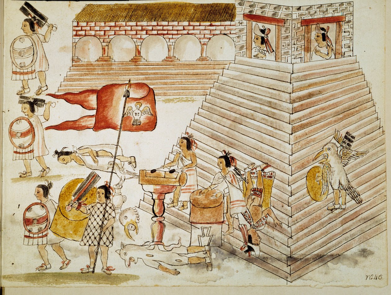 Conquete of Mexico: destruction of Tenochtitlan, capital of the Aztec empire, by the armees of the conquistador Hernan Cortes (Hernando Cortez) (1485-1547) on 24/06/1520”” Miniature from a manuscript 作者 未知艺术家