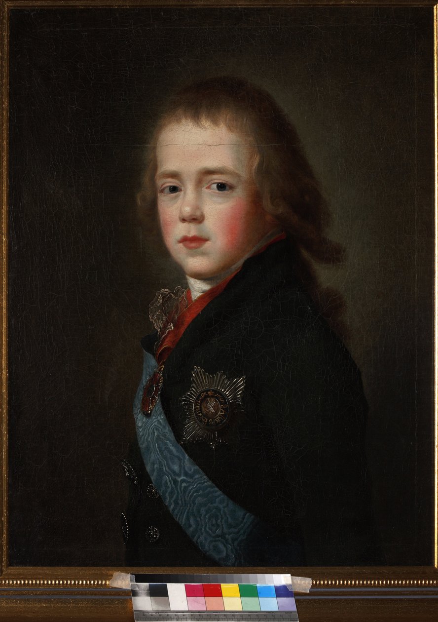 Constantin Pavlovitch, Grand-duc de Russie ou Constantin Pavlovitch Romano - 俄罗斯大公康斯坦丁·帕夫洛维奇 (1779-1831) 小时候的肖像，无名。 布面油画 作者 未知艺术家