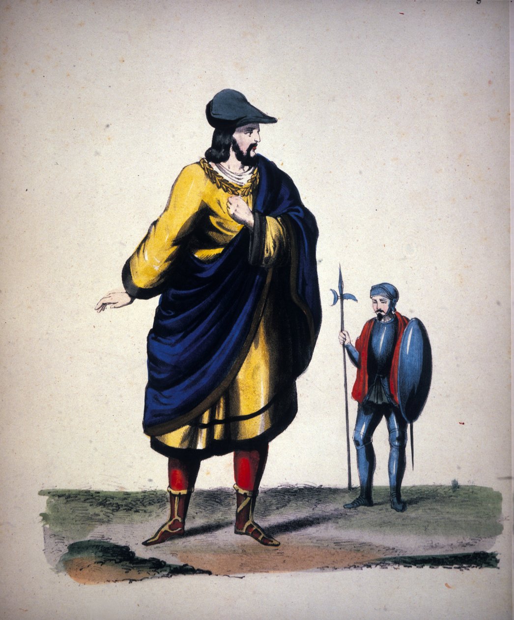 意大利作曲家朱塞佩·威尔第 (1813-1901) 为歌剧 "" Il Trovatore "" (Le Ferre) 设计的卢纳伯爵服装 作者 未知艺术家