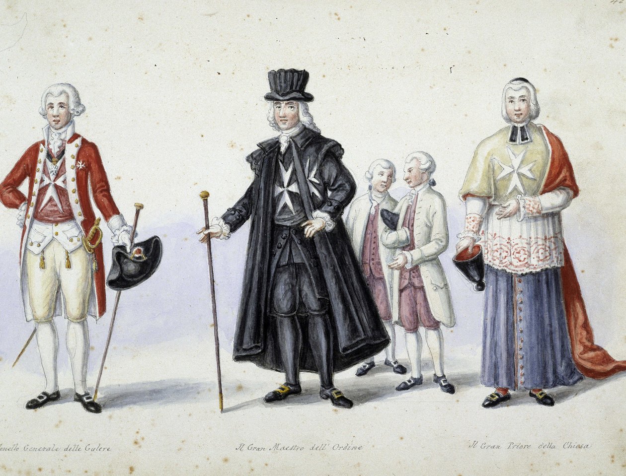 Costumes: 1. Colonello generale delle galere, 2. Il Grand maestro dell