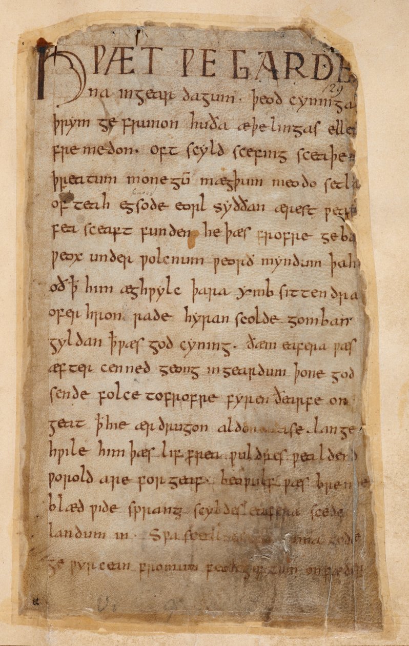 Cotton Vitellius A.XV.132 《贝奥武夫》的开头 作者 未知艺术家