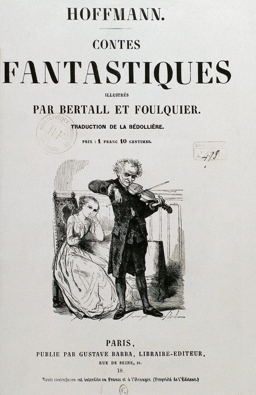 议员 Krespel (Rat Krespel)，Ernst Theodor Amadeus Hoffmann 的“Les contes fantastiques”封面 作者 未知艺术家