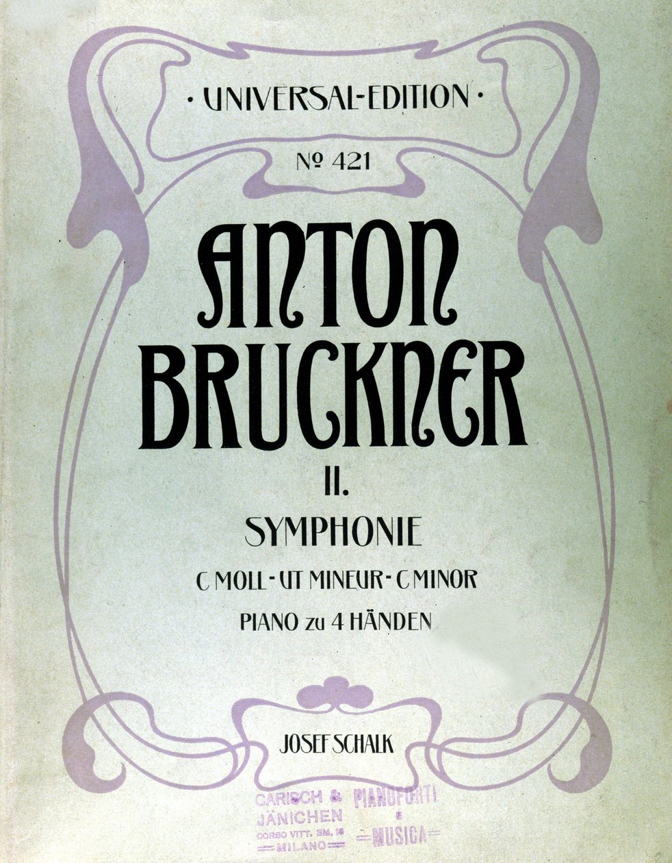 安东·布鲁克纳（Anton Bruckner）第二次C小调交响曲乐谱的封面 作者 未知艺术家