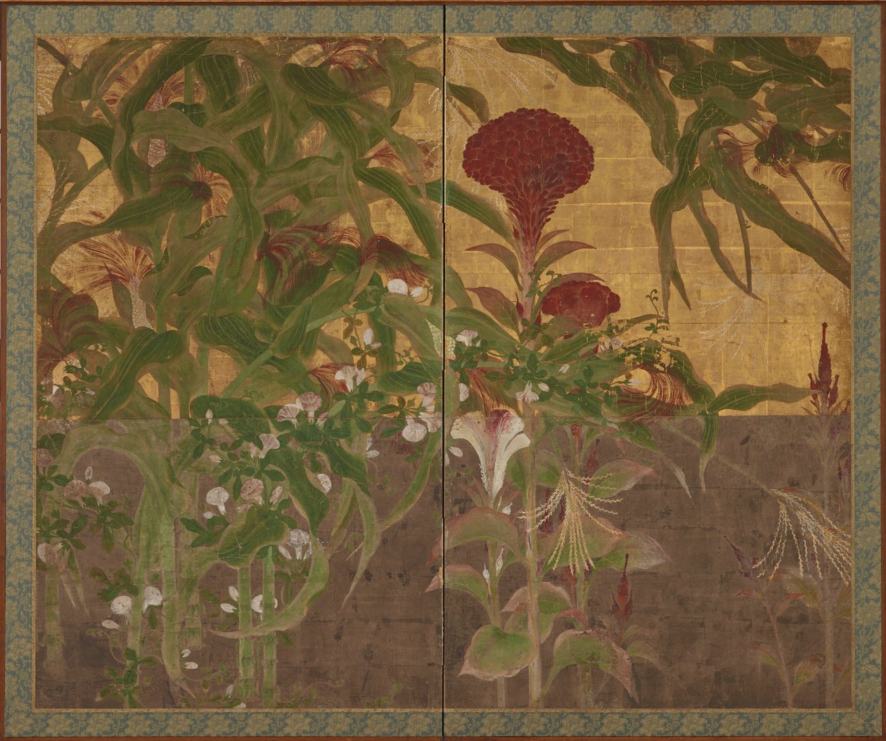 牛蒡、玉米和牵牛花 作者 未知艺术家
