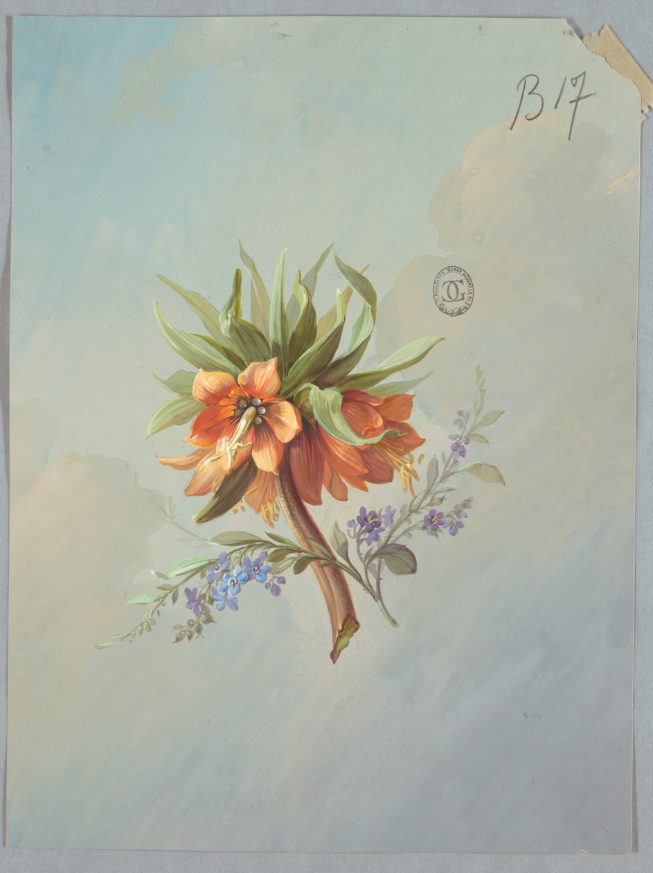 壁纸和纺织品设计：花卉 作者 未知艺术家