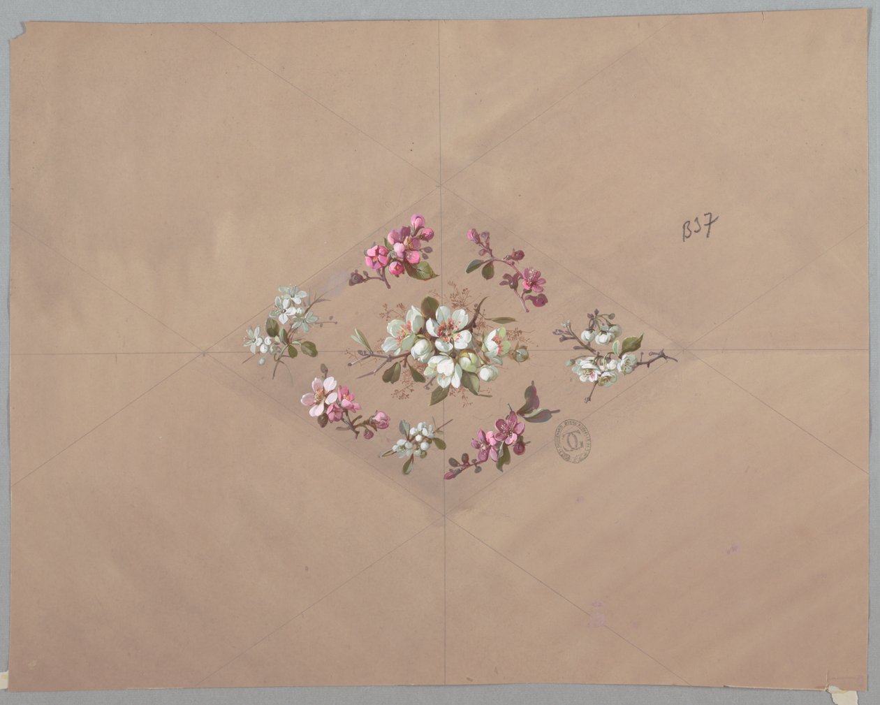壁纸和纺织品设计：花卉 作者 未知艺术家
