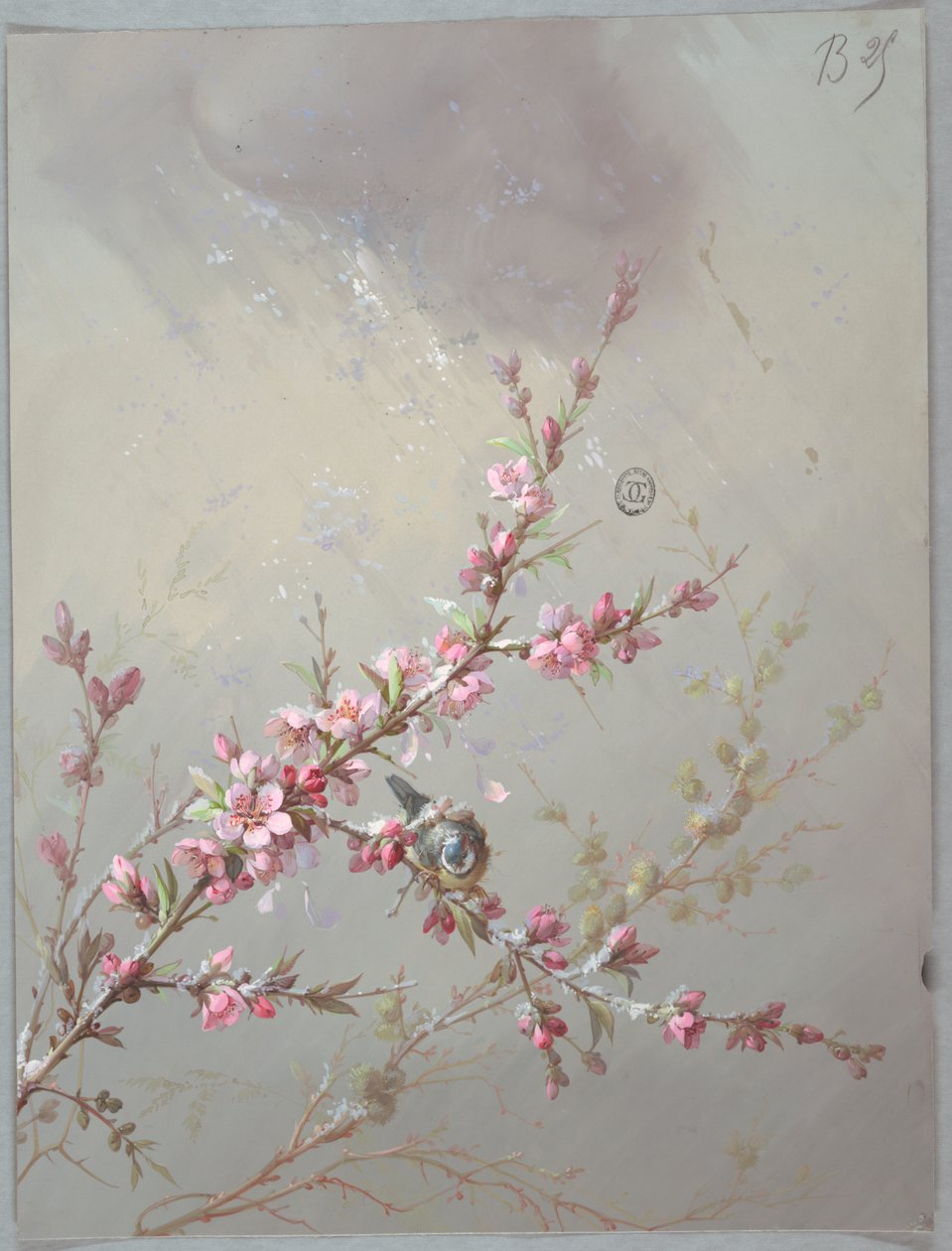 壁纸和纺织品设计：花与鸟 作者 未知艺术家