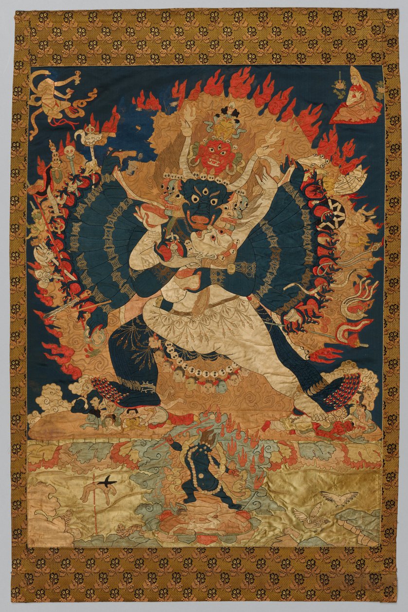 刺绣：阎王和后妃 作者 未知艺术家