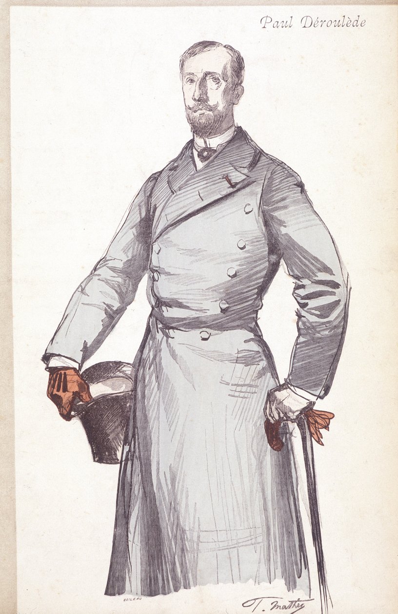 Engraving by Paul Deroulede (1846-1914), French writer and politician founder of Boulangisme, who founded the League of Patriotes. 作者 未知艺术家