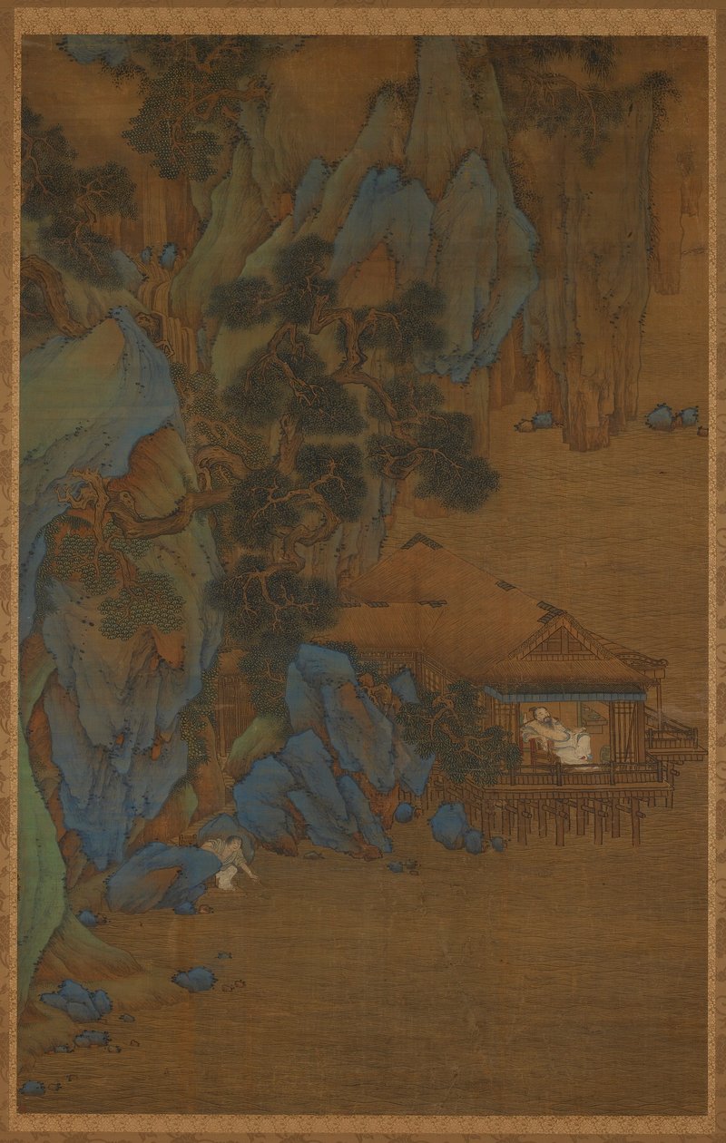 在水边亭子里享受微风 作者 未知艺术家