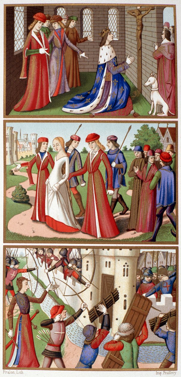 查理七世和圣女贞德的历史剧集 (Fac simile des miniatures des vigiles du king Charles VII) - 在 H. Wallon 的“”Jeanne d