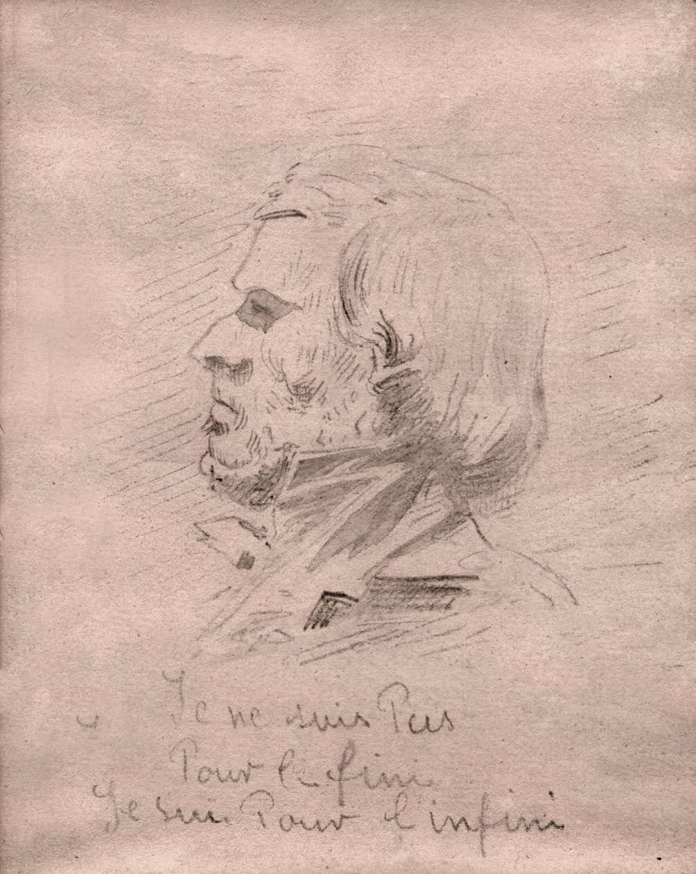Eugene Delacroix. (drawing, circa 1850) 作者 未知艺术家