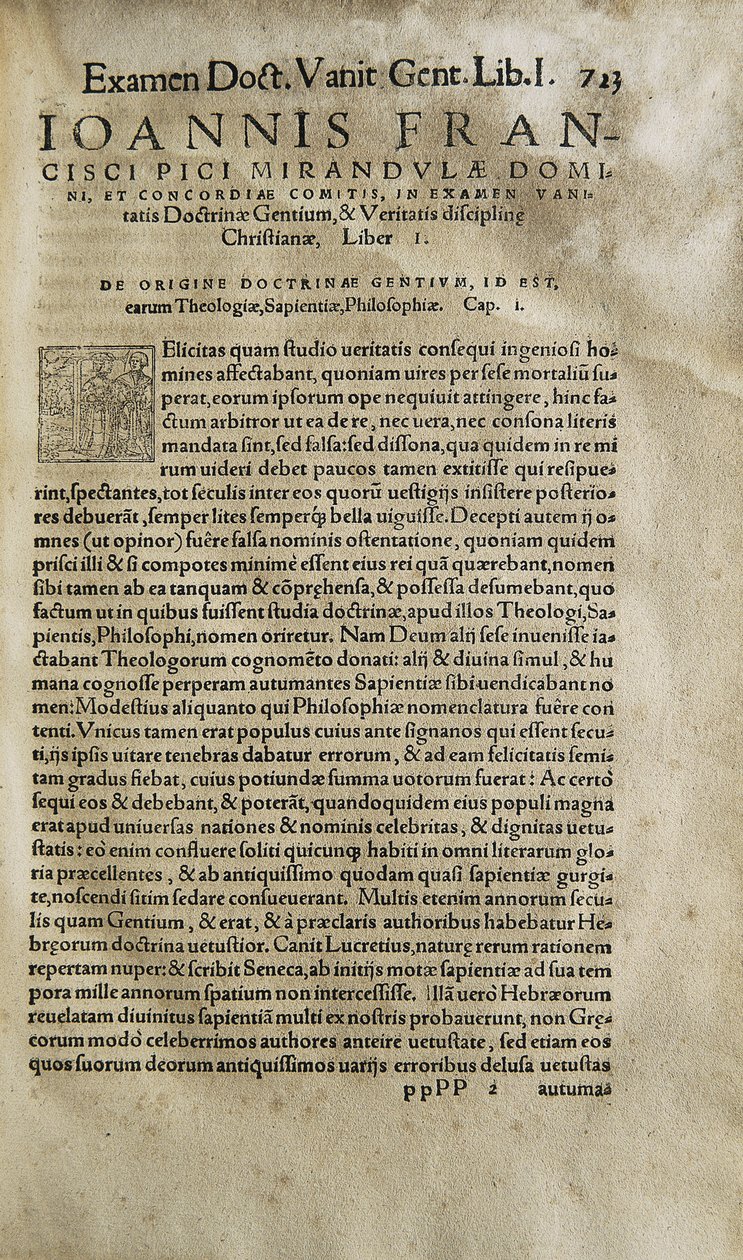Examination vanitatis doctrinae gentium et veritatis christianae disciplinae 作者：Pico della Mirandola（印刷品） 作者 未知艺术家