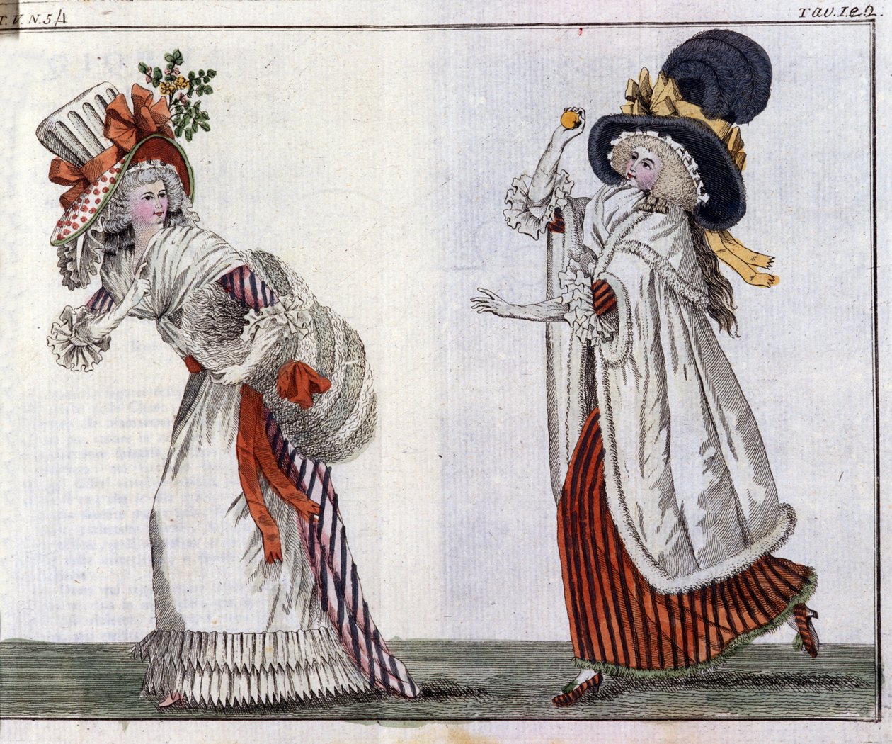 时尚：年轻优雅的女性。 1788 作者 未知艺术家