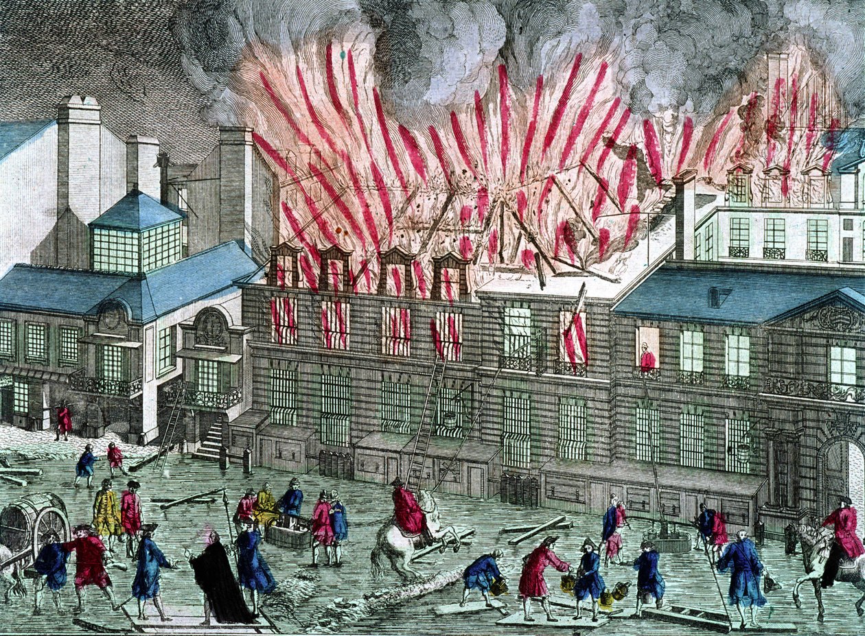 First fire of the Opera du Palais Royal on April 6 作者 未知艺术家