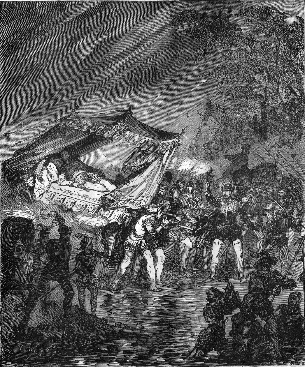 查理五世（1500-1558）逃往德国的Inspruck（1552）。 作者 未知艺术家