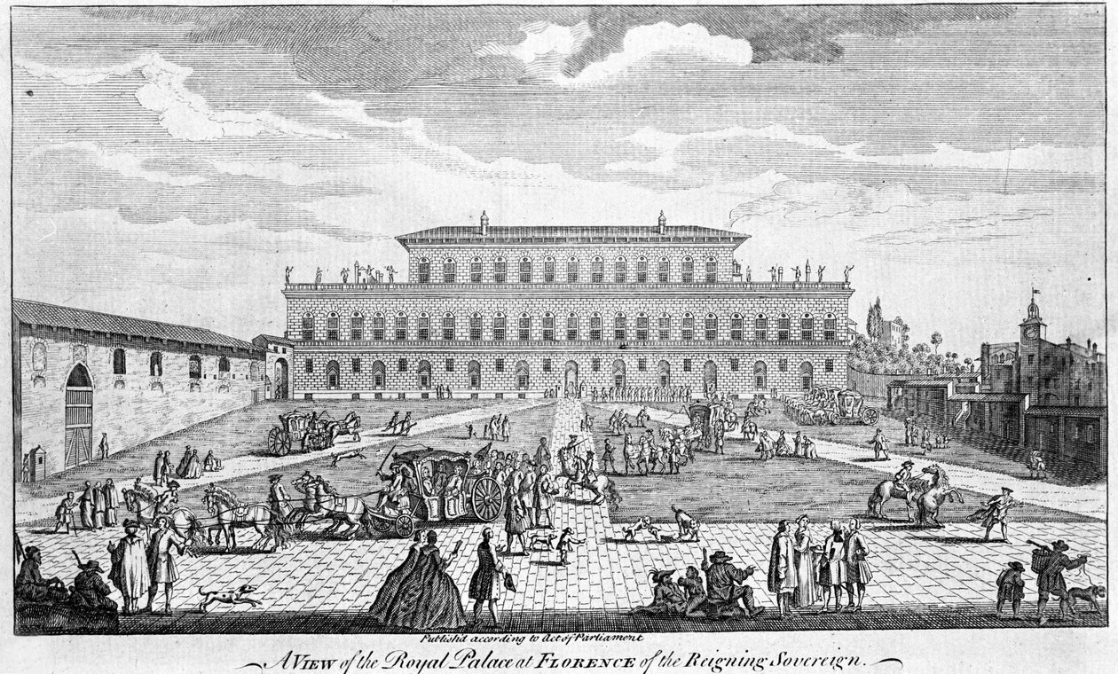 Florence: View of Pitti Palace in the middle of the 18th century 作者 未知艺术家