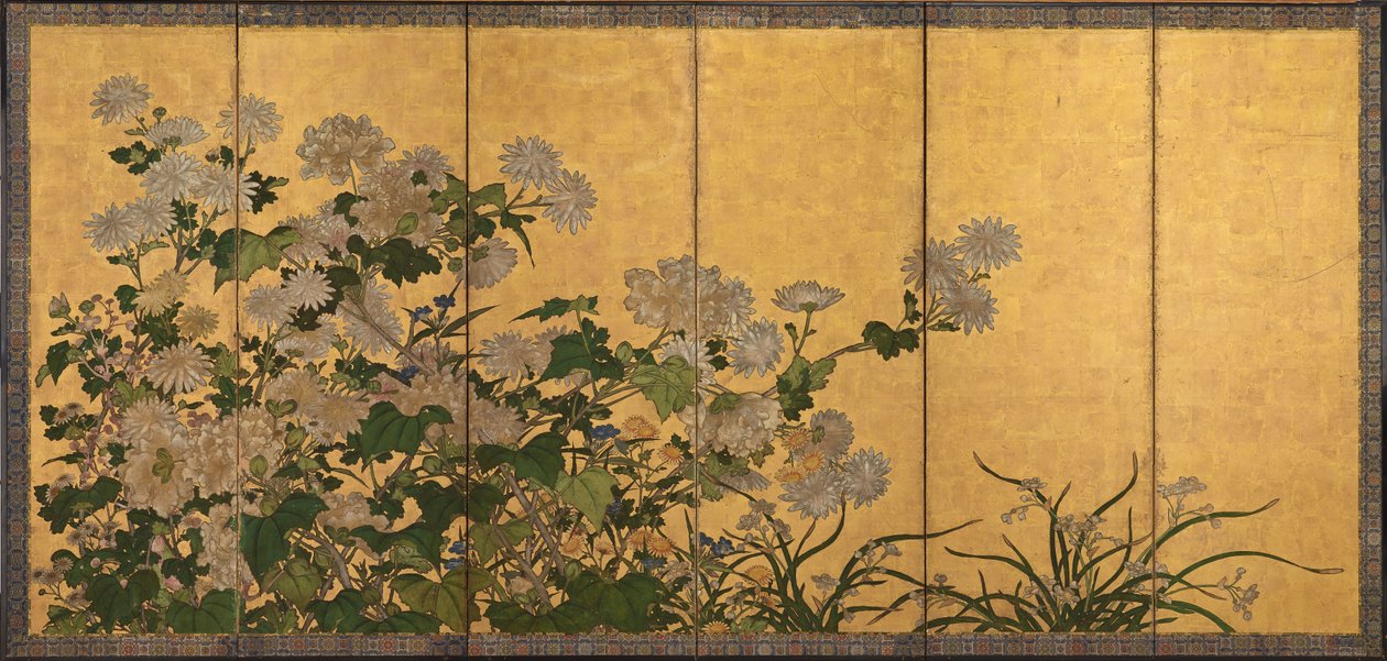 鲜花：菊花、牡丹等 作者 未知艺术家
