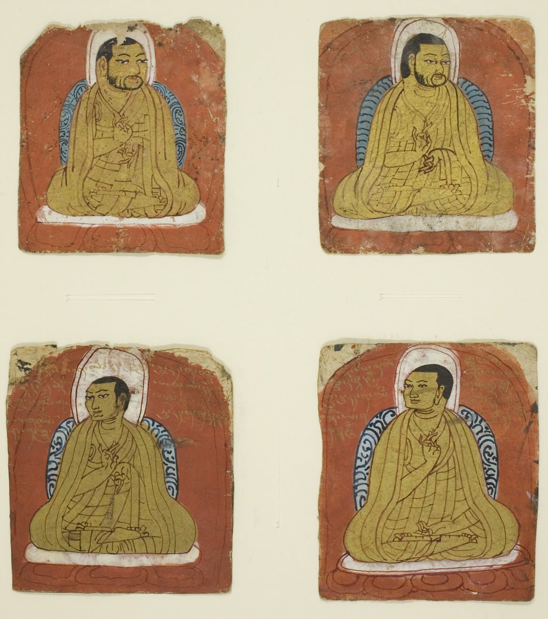 四幅刻有四位喇嘛肖像的微型画像 作者 未知艺术家