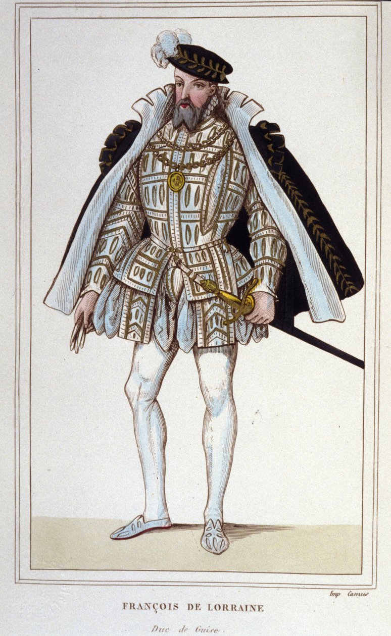 弗朗索瓦·德·洛林 (1519-1563)。 奥马勒公爵，第二代吉斯公爵。 法国中将。 1830 年的雕刻。 作者 未知艺术家