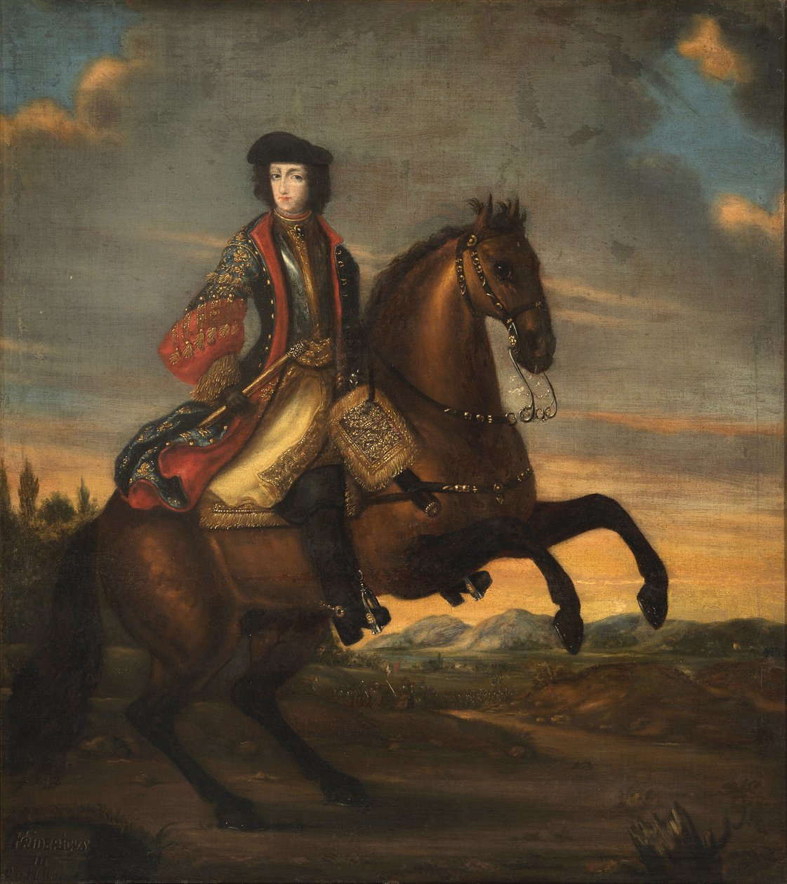 Frederic IV de Holstein Gottorp a cheval - Frederick IV (1671-1702) 的肖像，骑马的 Holstein-Gotorp 公爵，匿名。 布面油画 作者 未知艺术家
