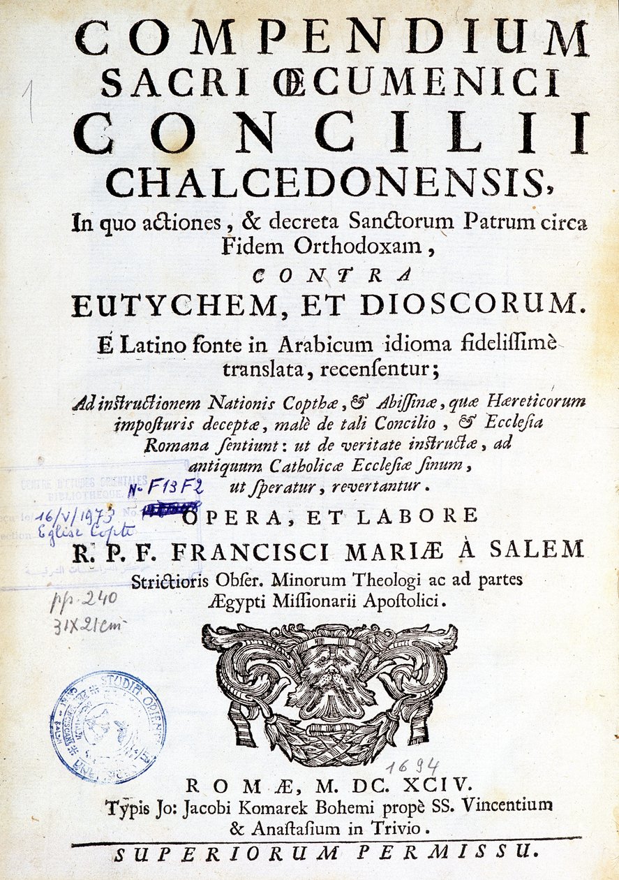 Frontispice of” Compendium sacri oecumenici concilii chalcedonensis””” 作者 未知艺术家