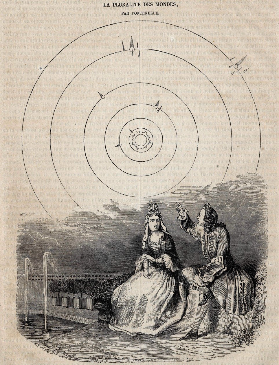 伯纳德-勒布耶（Le Bovier）的 "世界的多元性 "的扉页，由丰特奈尔（1657-1757）于1756年刻制，由伯纳德-皮卡尔刻制 作者 未知艺术家