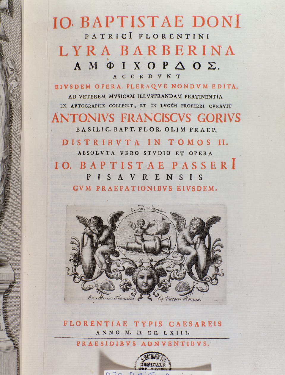 The Lyra Barberina 的卷首画（雕刻 作者 未知艺术家