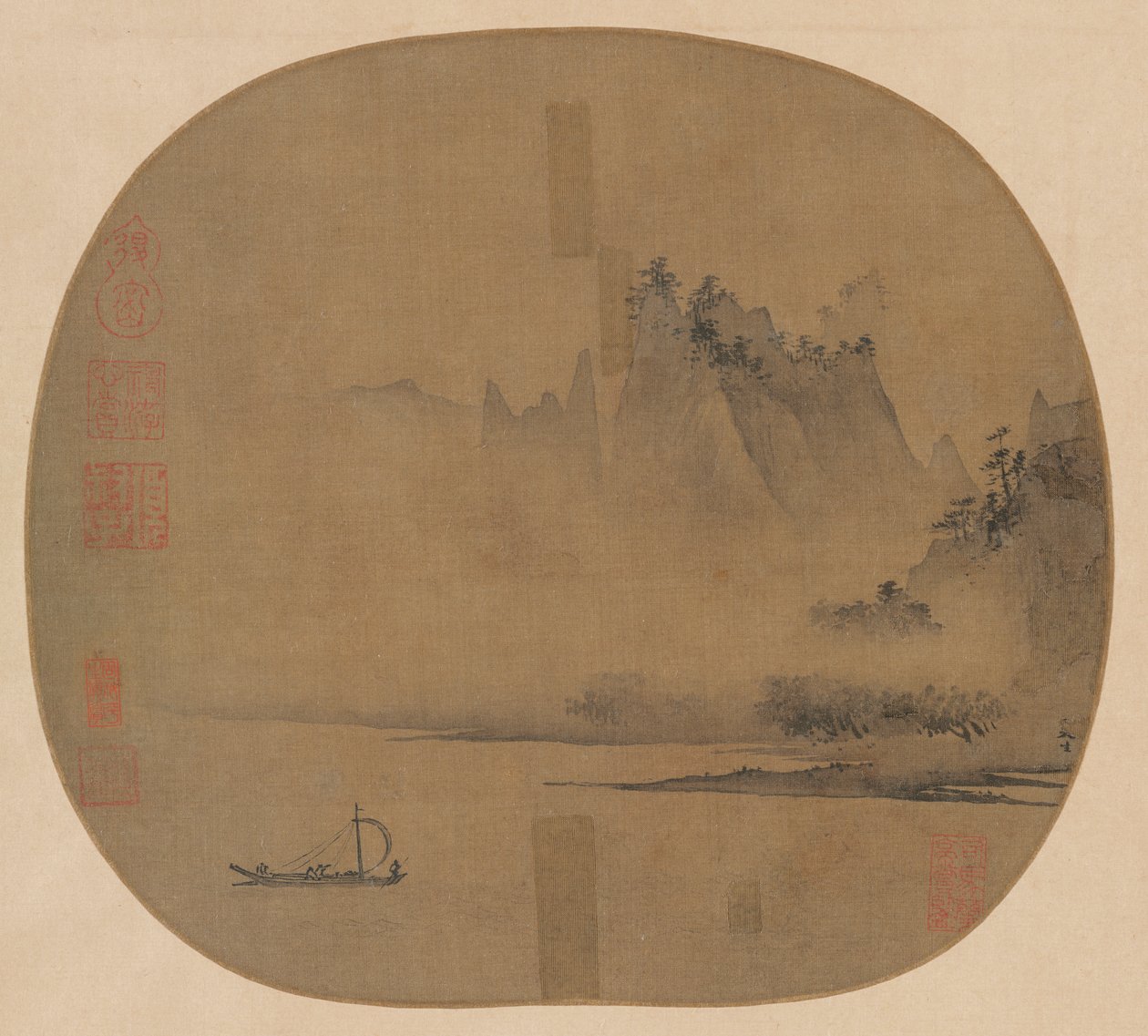 迷雾河上的满帆 作者 未知艺术家