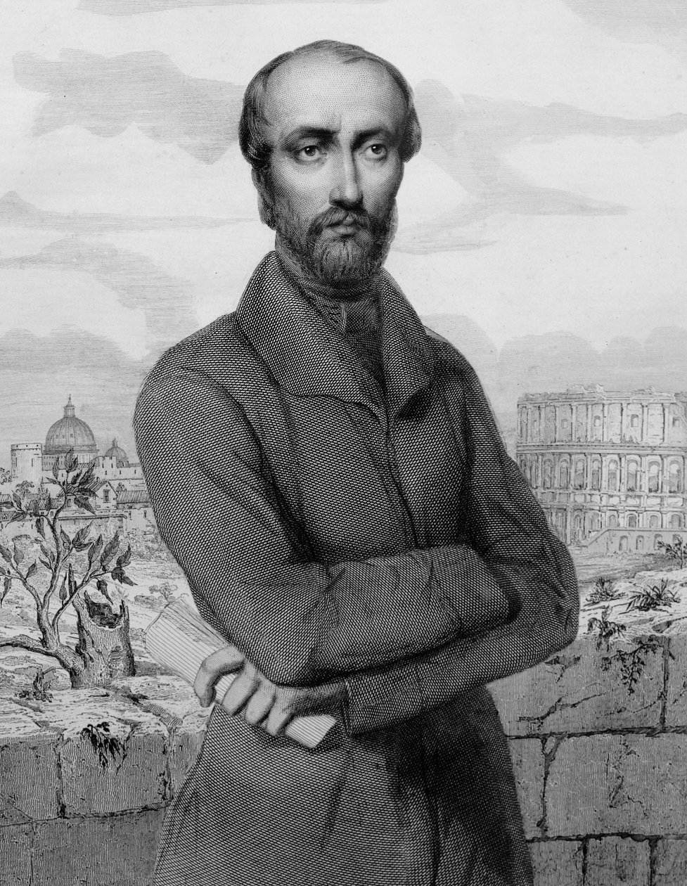 意大利爱国者和政治家朱塞佩-马志尼--1864年--意大利共和党政治家朱塞佩-马志尼（1805-1872）的画像 作者 未知艺术家