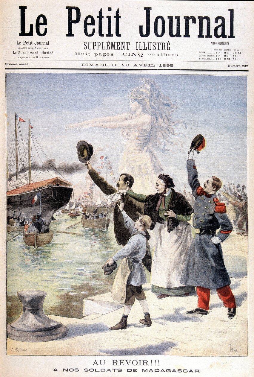 告别我们的马达加斯加士兵：法国远征马达加斯加的启程 - 1895 年 4 月 28 日的“Le Petité Journal” 作者 未知艺术家