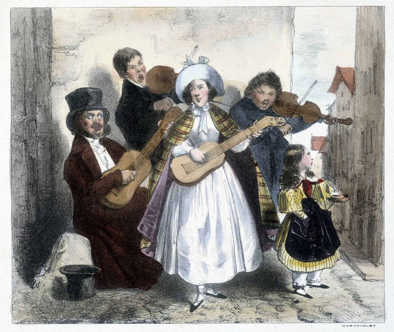 Group of street musicians, late 19th century 作者 未知艺术家