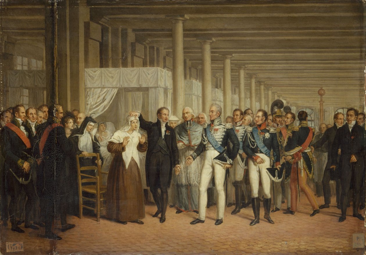 纪尧姆-杜普伊特伦（Guillaume Dupuytren，1777-1835 年），在迪厄宫为查理十世进行眼部手术，约 1825 年（布面油画） 作者 未知艺术家