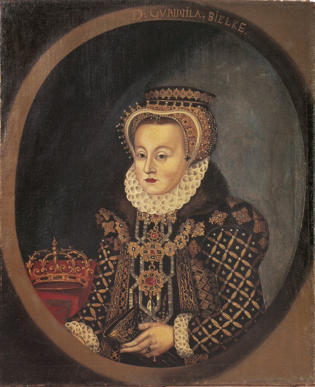Gunilla Bielke, reine consort de Suede Finlande - Gunilla Bielke (1568-1597) 的肖像，瑞典女王，无名。 布面油画 作者 未知艺术家