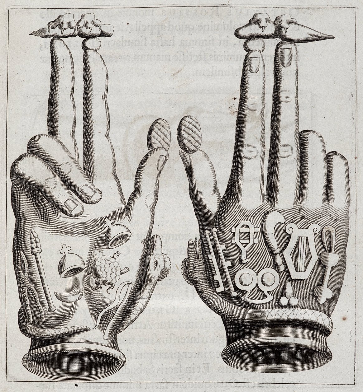 Hands in “Mensae Isiaca” (speech by the Great Mother of the Gods, her seals, her jewels and amulets and some of her figures) 作者 未知艺术家