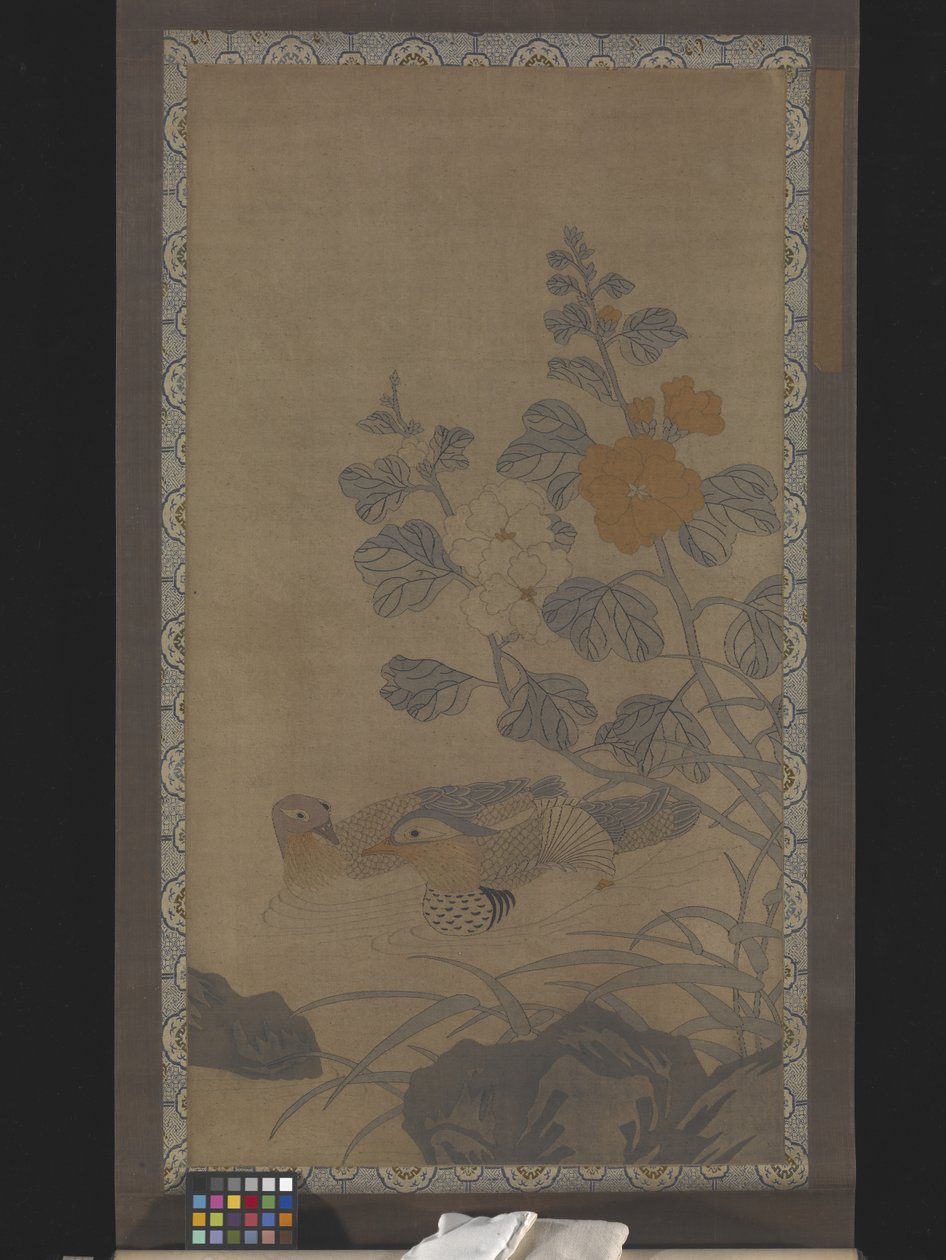 挂轴：野鸭（丝绸平纹） 作者 未知艺术家