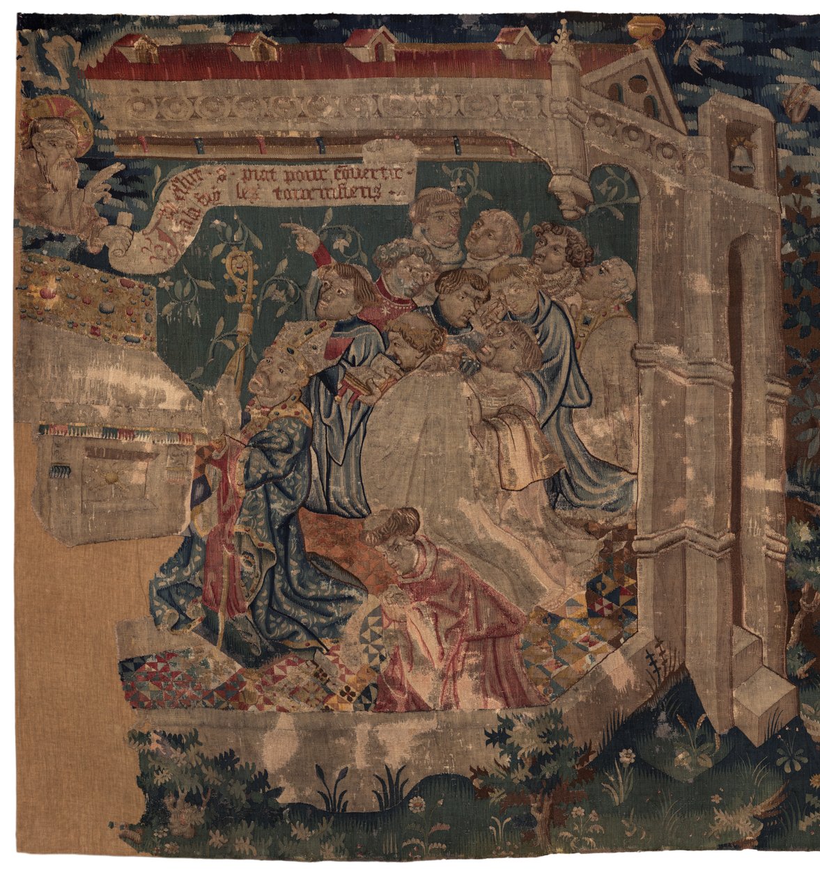 Saint Piat 和 Saint Eleuthère 的历史，场景 1：Saint Piat 被送到图尔奈传教 作者 未知艺术家