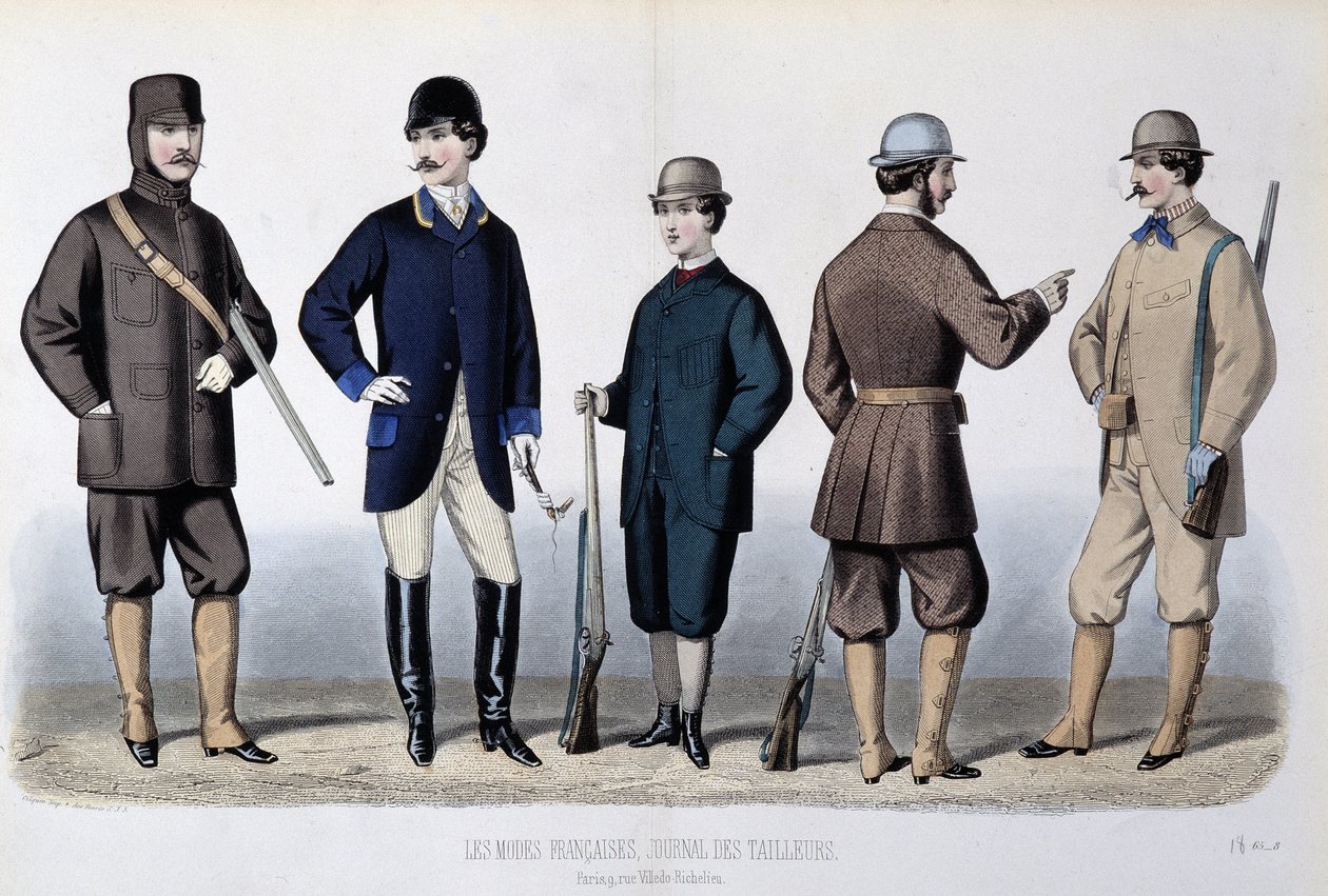 狩猎服，"Le Journal des tailors"。 作者 未知艺术家