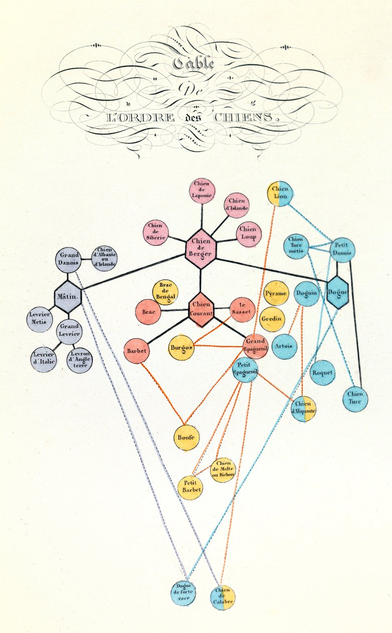 布封全集》中的插图：Les animaux domestiques: Table de l