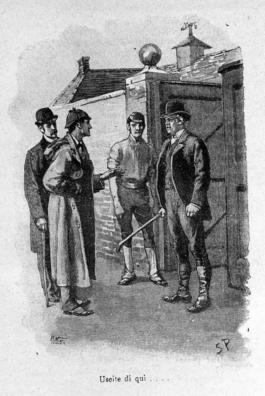 Illustration of the book Sherlock Holmes. End of 19th century. 作者 未知艺术家