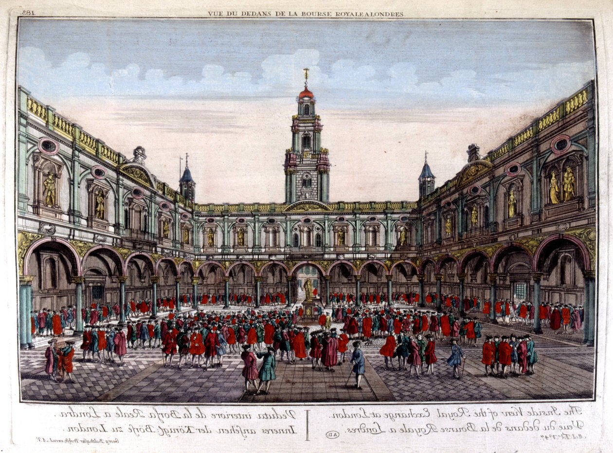 Interior of the Royal London Stock Exchange - Optical view 作者 未知艺术家