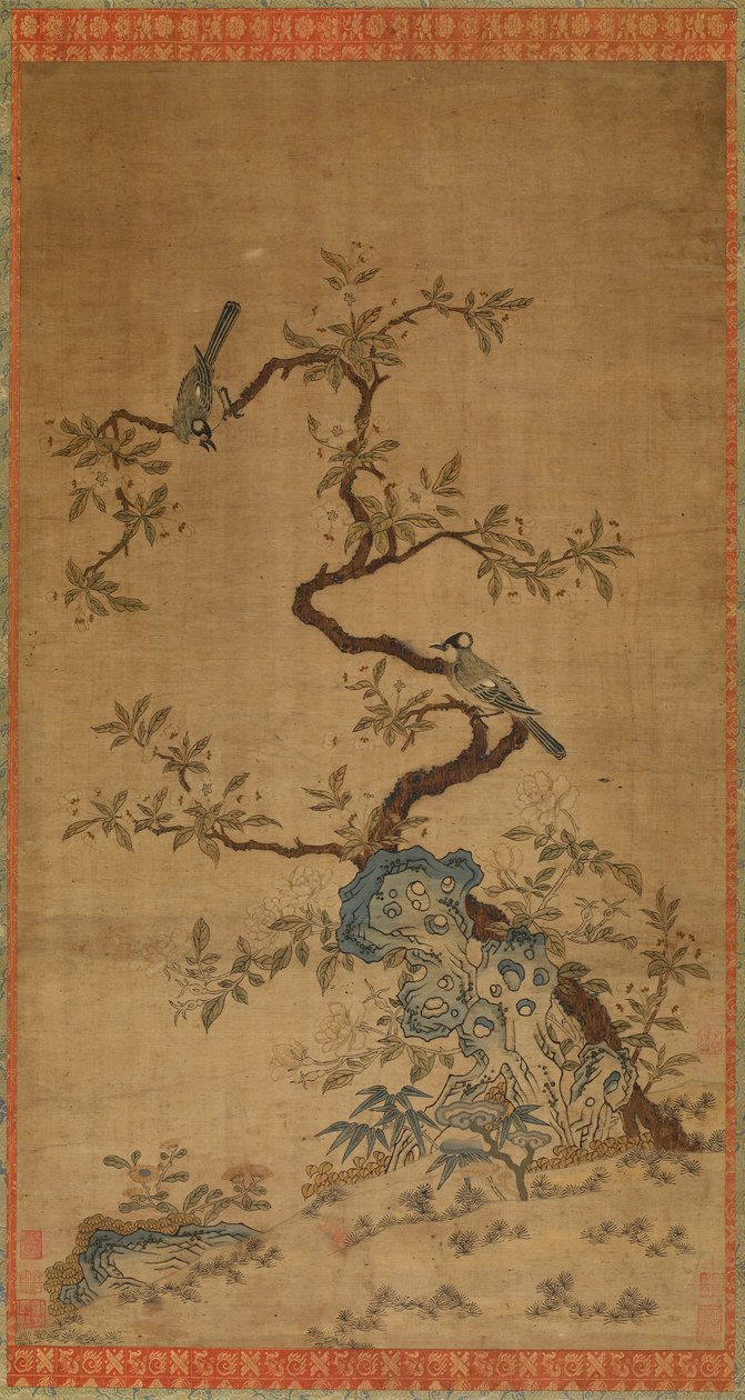 凯西双鸟花树挂毯 作者 未知艺术家