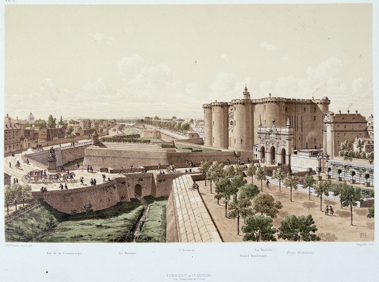 La Bastille en 1740（监狱） - 在“Paris a travers les Ages”中，19 世纪末 作者 未知艺术家
