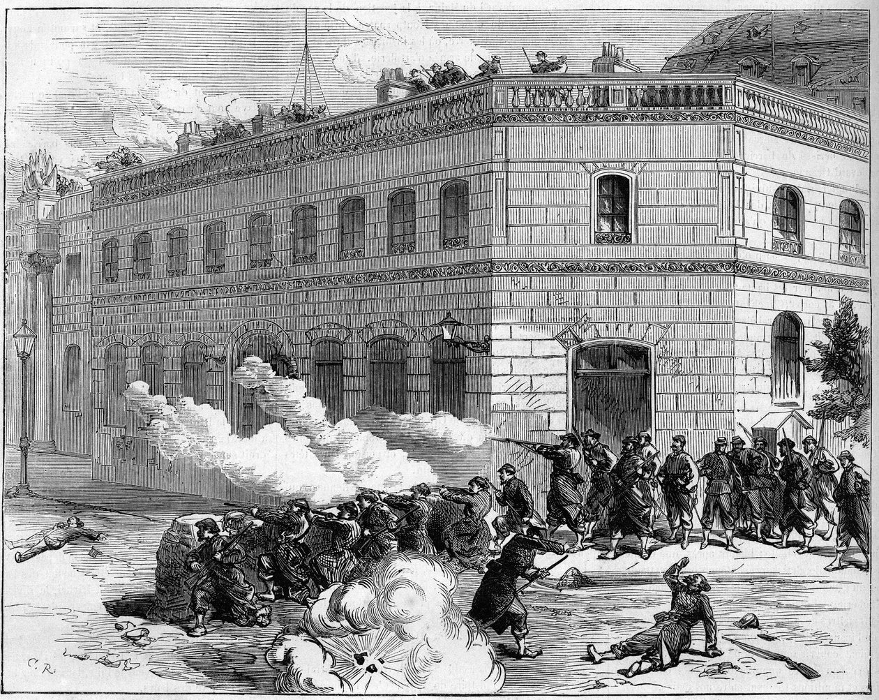 La Commune de Paris in 1871. Defense of the Elysee Palace by the Federes (Communards). 作者 未知艺术家