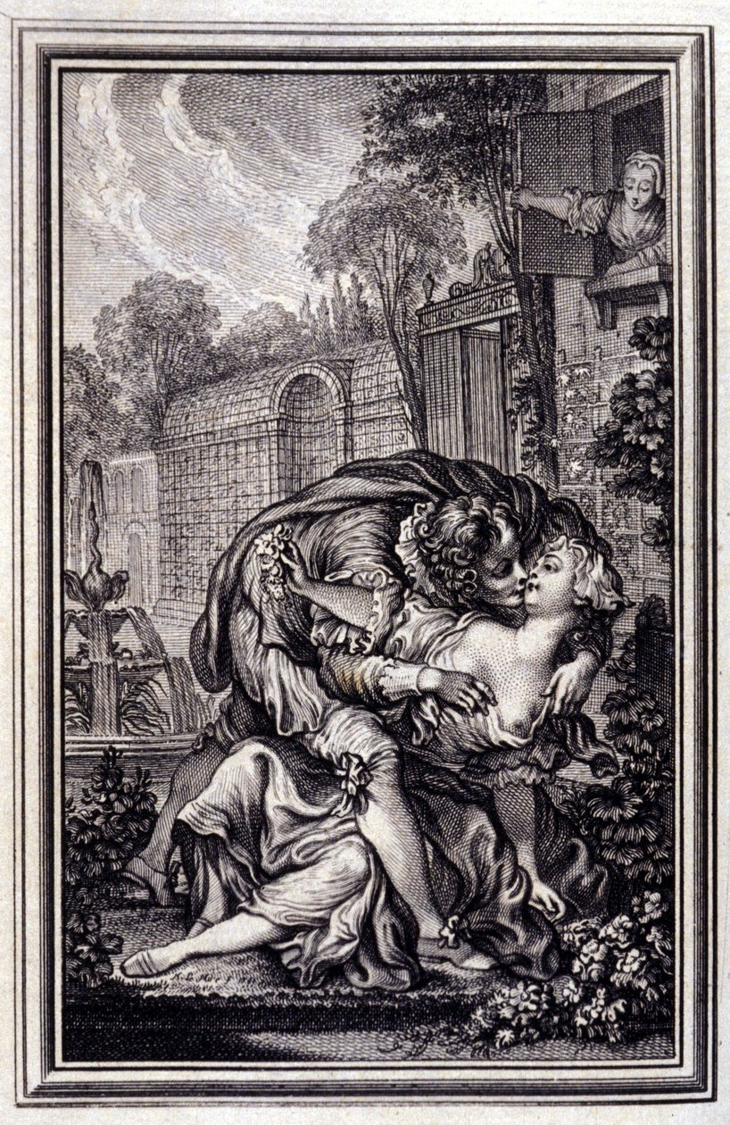 仆人在让·拉封丹 (Jean La Fontaine) 的“诗中的故事和新闻”中辩解。 1762. 作者 未知艺术家