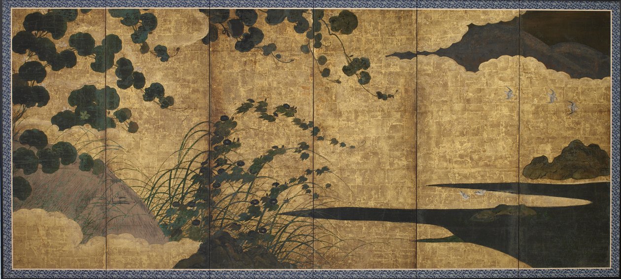 景观与开花藤蔓 作者 未知艺术家